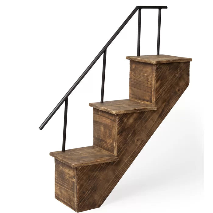 Metal/Solid Sheesham Wood Mounted Wall Shelf - Furnishiaa -  -